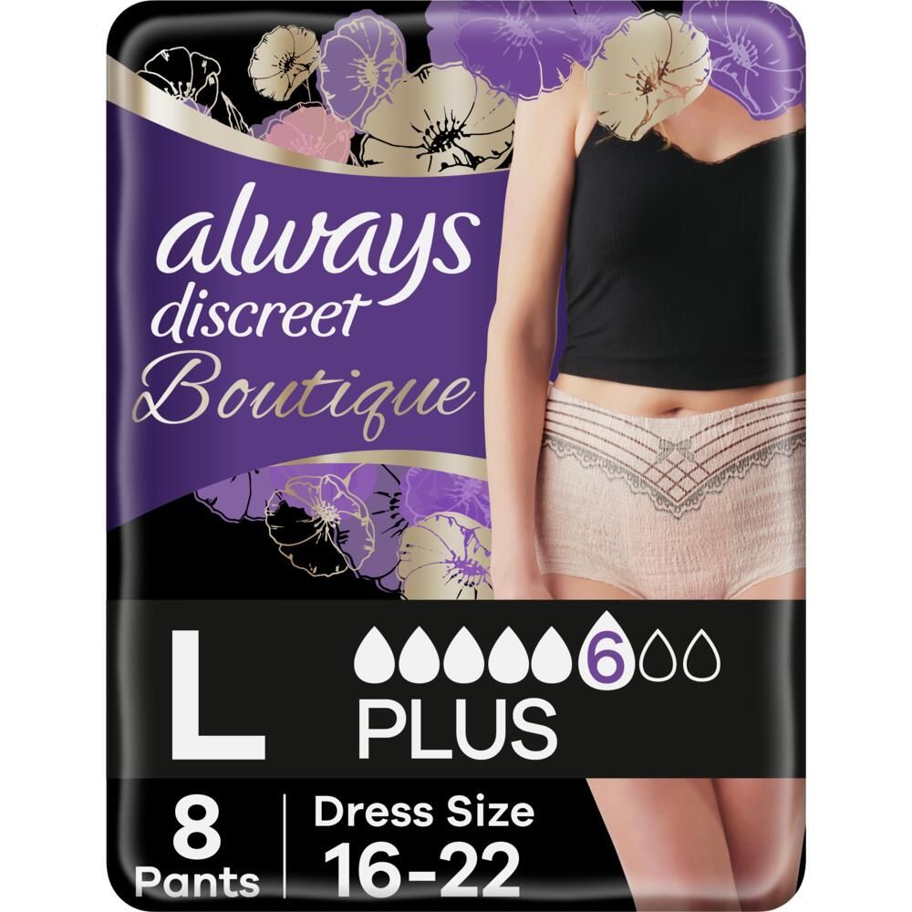 Always Discreet Boutique Pants Plus - Large - 8 Pack