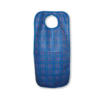 Primacare Re-Usable Bib Blue & Red Check  45 x 90cm Large  -  Each