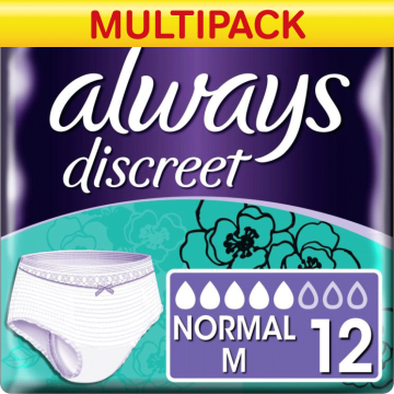 Always Discreet Pants Normal - Medium - Case Saver - 2 Packs of 12