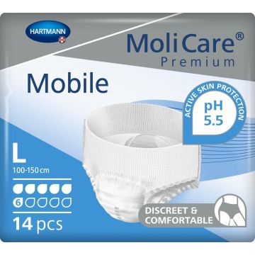 MoliCare Premium Mobile 6 Drop Pants - Large - 14 Pack