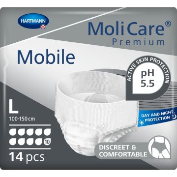 MoliCare Premium Mobile 10 Drop Pants - Large - 14 Pack
