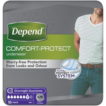 Depend Comfort Protect Pants for Men | Small/Medium | Pack of 10