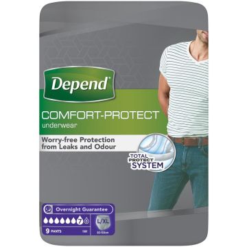 Depend Comfort Protect Pants for Men | Large/X Large | Pack of 9