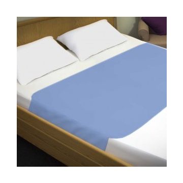 Incontinence Double Bed Bed Pad With Wings Blue