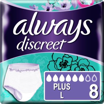 Always Discreet Pants Plus - Large - 8 Pack