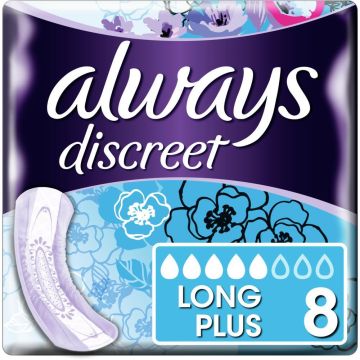 Always Discreet Pads Long Plus 8CT - 8 Pack