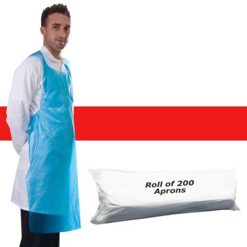 Primacare Disposable Aprons On A Roll Red