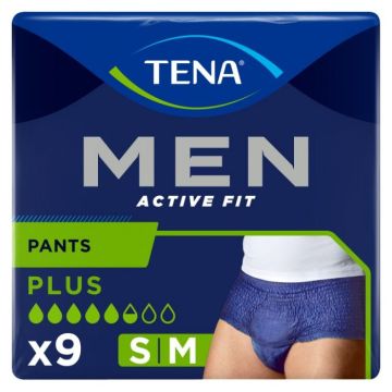 TENA Men Active Fit Pants Plus | Medium | 1010ml | Packs of 9