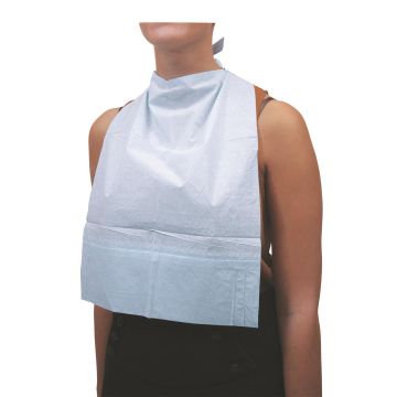 UltraCloth disposable bibettes with tie-backs - Large
