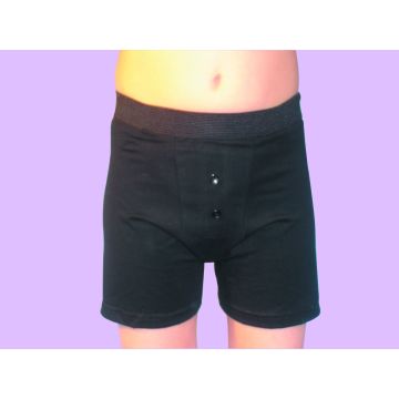 Mens Washable Incontinence Shorts - 250ml - Black - Large