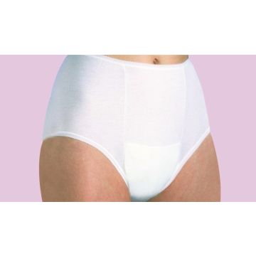 Ladies Incontinence Pouch Pants - White - Medium