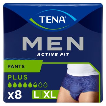 TENA Men Active Fit Pants Plus Large / XL Navy Blue - Pack of 8