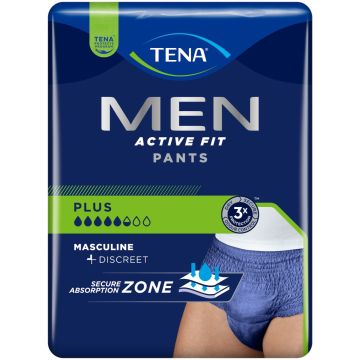 TENA Men Active Fit Pants Plus Small / Medium Navy Blue - Pack of 9 - CASE OF 4
