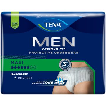 Tena Men Premium Fit Protective Underwear Maxi S/M (75-100cm) – (3 Packs of 10)