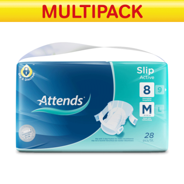 Attends Slip Active 8 Medium  -  Pack 28 - CASE OF 3 