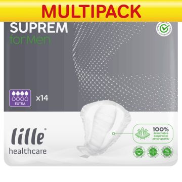Lille Healthcare Suprem For Men Extra Pads - 14 Pack - CASE of 12