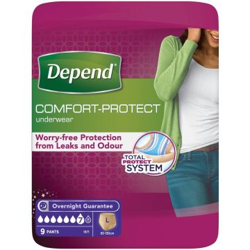 Depend Comfort Protect Pants for Women | Large | Pack of 9