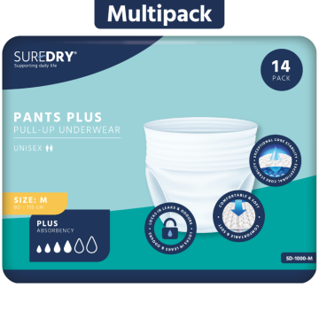 SureDry Pants Plus - Medium - Pack 14 - Case 6