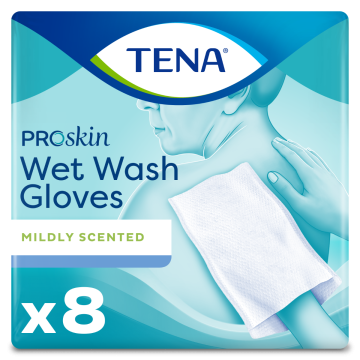 TENA Wet Wash Glove | Pack of 8