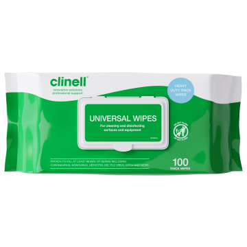 Clinell Universal Surface Wipes  - Pack 100