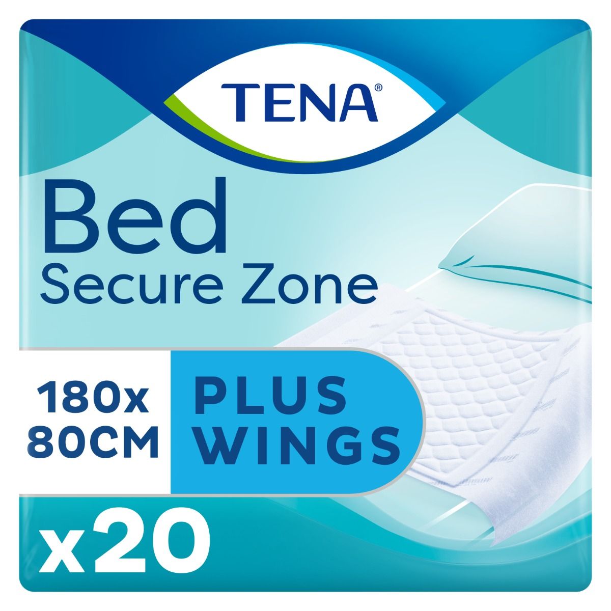 TENA\u0020Bed\u0020Plus\u0020Wings\u0020Secure\u0020Zone\u0020Pads\u0020\u002D\u0020180x80cm\u0020\u002D\u002020\u0020Pack