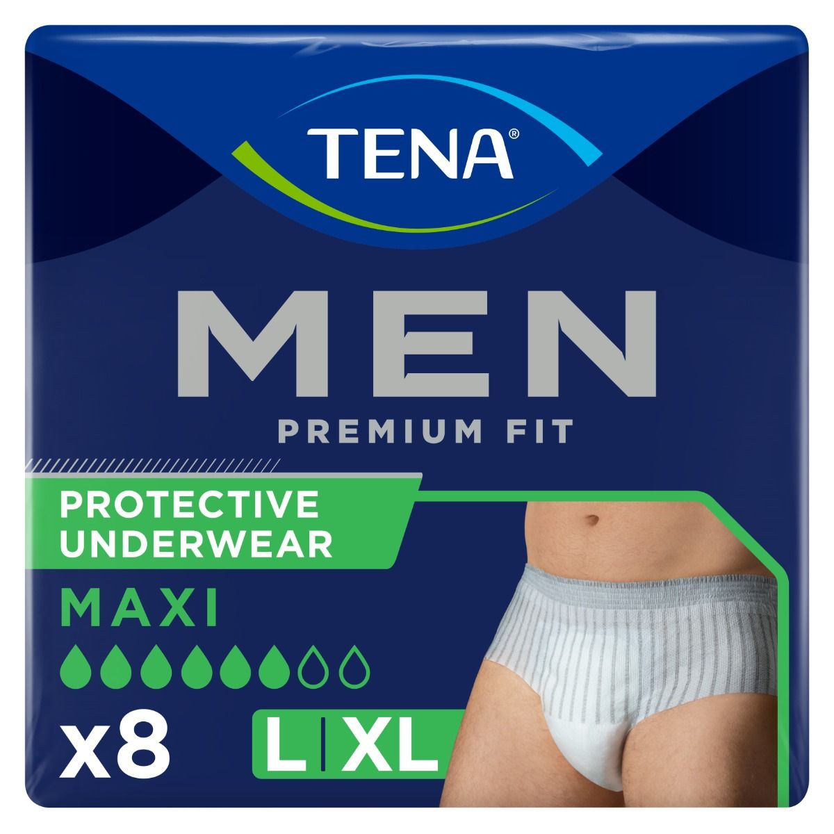 Tena\u0020Men\u0020Premium\u0020Fit\u0020Protective\u0020Underwear\u0020Maxi\u0020L\u002FXL\u0020\u0028\u002095\u002D130cm\u0029\u0020\u2013\u0020Pack\u00208