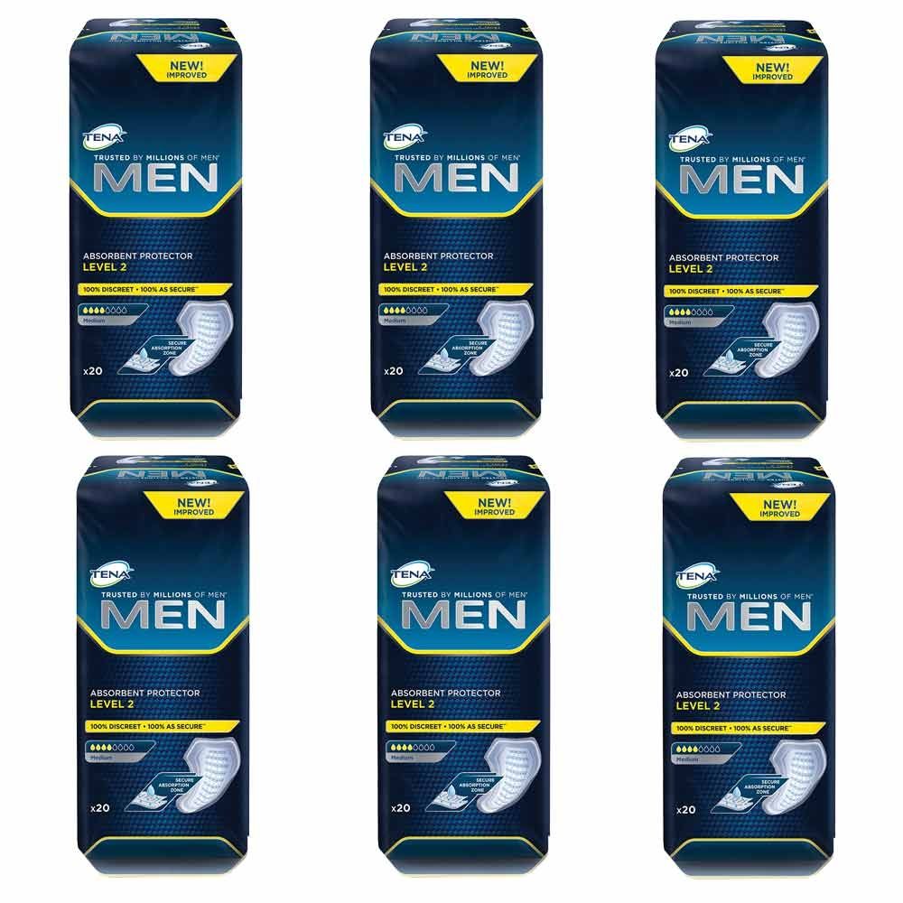 TENA\u0020Men\u0020Level\u00202\u0020Absorbent\u0020Protector\u0020Pads\u0020\u002D\u0020Case\u0020Saver\u0020\u002D\u00206\u0020Packs\u0020of\u002020