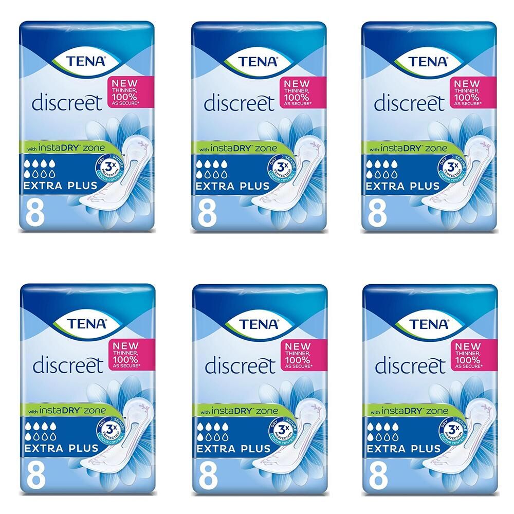 TENA\u0020Discreet\u0020Extra\u0020Plus\u0020Pads\u0020\u002D\u0020Case\u0020Saver\u0020\u002D\u00206\u0020Packs\u0020of\u00208