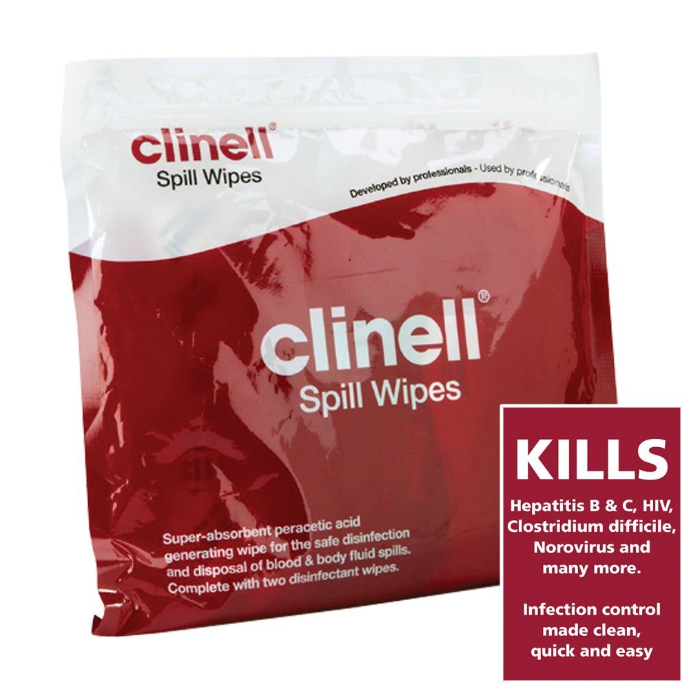 Clinell\u0020Spill\u0020Wipes\u0020\u002D\u00201\u0020Pack