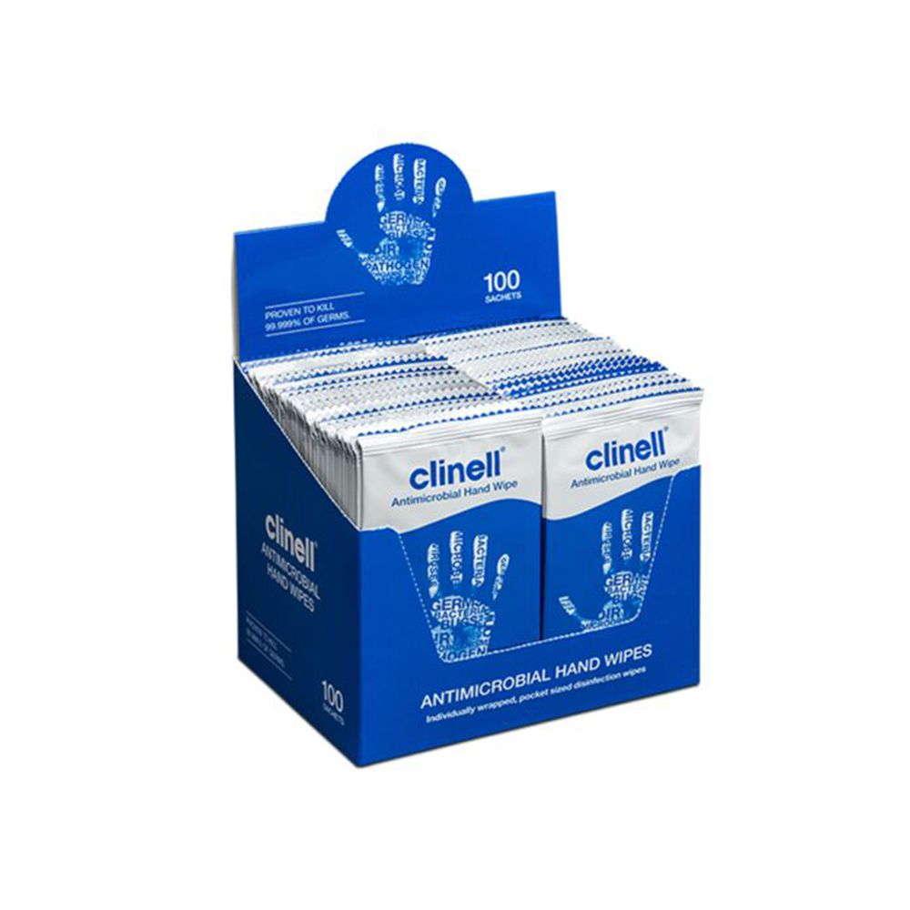 Clinell\u0020Antibacterial\u0020Hand\u0020Wipes\u0020\u002D\u0020100\u0020Pack