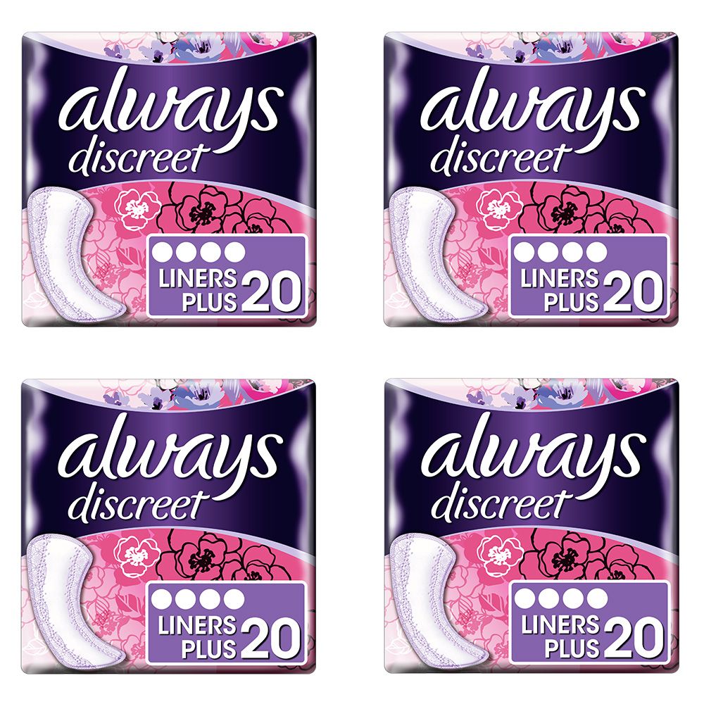 Always\u0020Discreet\u0020Liners\u0020Plus\u0020\u002D\u0020Case\u0020Saver\u0020\u002D\u00204\u0020Packs\u0020of\u002020