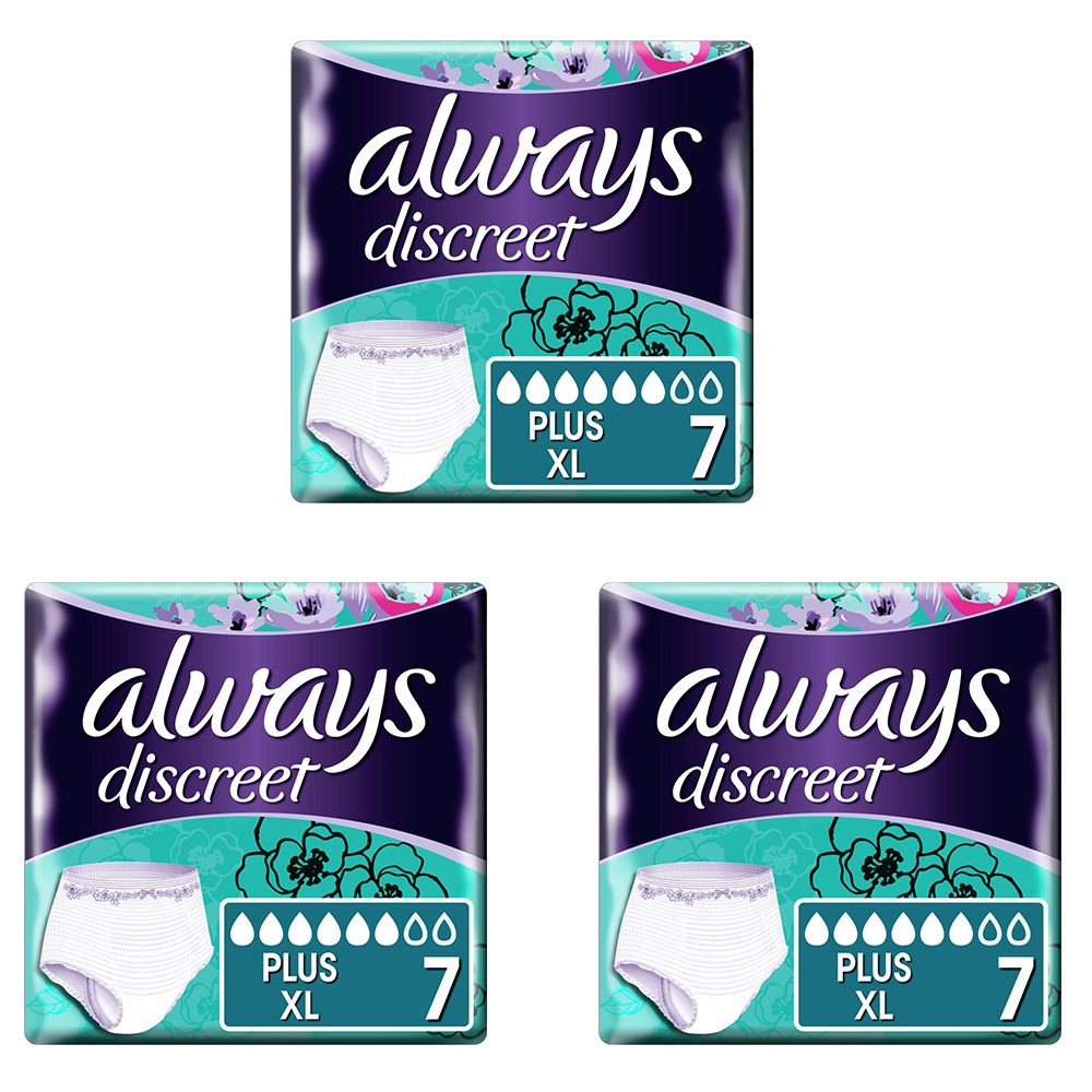Always\u0020Discreet\u0020Pants\u0020Plus\u0020Xtra\u0020Large\u0020\u002D\u0020Pack\u0020of\u00207\u0020\u002D\u0020Case\u0020of\u00203
