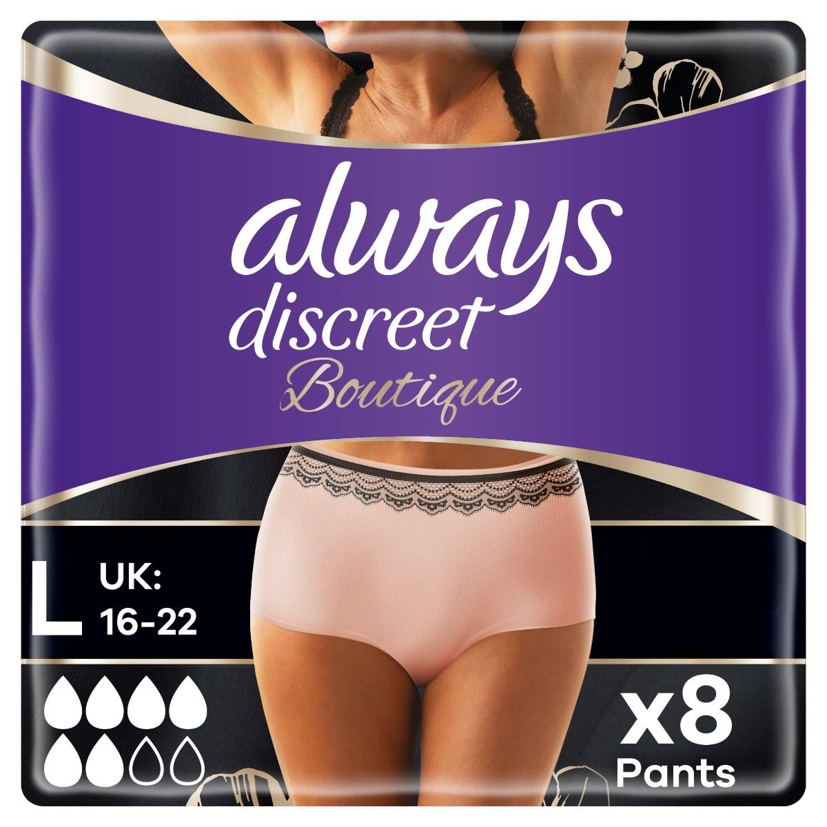 Always\u0020Discreet\u0020Boutique\u0020Pants\u0020Plus\u0020\u002D\u0020Large\u0020\u002D\u00208\u0020Pack