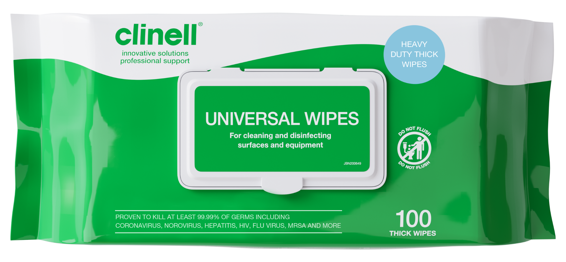 Clinell\u0020Universal\u0020Surface\u0020Wipes\u0020\u0020\u002D\u0020Pack\u0020100